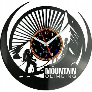 Hodiny Nástěnné hodiny horolezectví z vinylové desky - moderní dekorace U