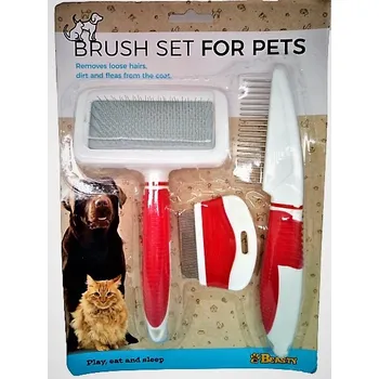 Kosmetika pro psa Sada pro péči o srst 3 ks Kartáč pro kočky psy zvířat BEASTY