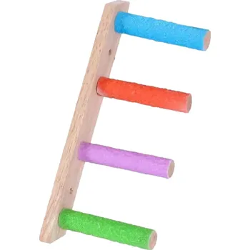 Příslušenství ke kleci pro ptáka Dřevěný žebřík pro papoušky 22 x 9 cm Přírodní prolézačka se 4 schody do klece Hračka pro ptáky Rozvoj pohybu a koordinace