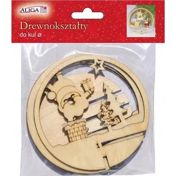 Vánoční dekorace Dřevěné výřezy koule 8 cm - Mikuláš