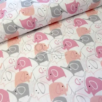 Bavlněná česká látka šíře 160cm - Slon růžovošedý (50cm)