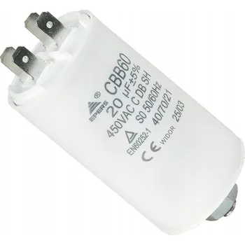 Kondenzátor Startovací kondenzátor motoru 20 uF 450 V CBB60 M8 konektory
