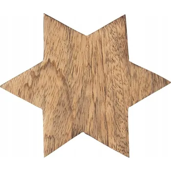 Obraz Dřevěná PODLOŽKA pod hrnek, sklenici, šálek HVĚZDA na stůl