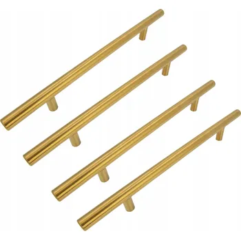 Nábytkové kování 4 x Nábytková úchytka Reling 160 mm zlatá Kovová úchytka na skříňky