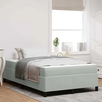 Postel vidaXL Rám postele s matrací Světle šedá 120 x 200 cm textil [3399054]