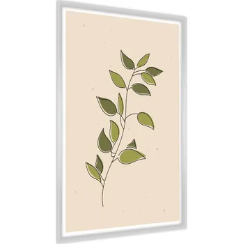 Obraz Nástěnný Plakát Malované Jemné LISTY 3D 60x80