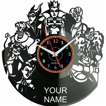 Hodiny Villas Bajka Nástěnné hodiny s tvým jménem z vinylové desky – moderní design