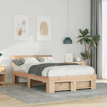 Postel vidaXL Rám postele s čelo Hnědá 120 x 200 cm Masivní borové dřevo [872485]