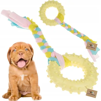 Hračka pro psa Hračka pro psy Wesoły Pupil Kousací kroužek RING TPR žlutý 18 x 6,5 cm