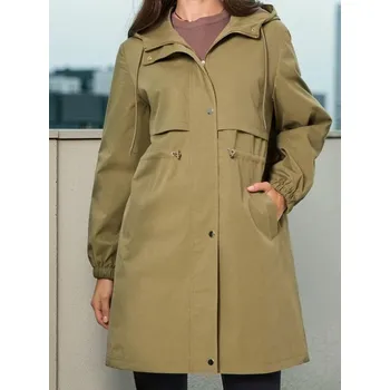 Dámský kabát Sinsay - Parka s kapucí a stahováním v pase - zelená - 544FH-70X - 544FH-70X-XXS