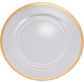 Party dekorace Chaks Podnos pod tanier - Zlatý okraj Ø 33 cm