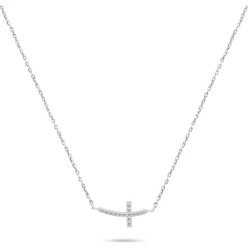 Módní doplněk Brilio Silver Stříbrný náhrdelník Křížek se zirkony NCL57W + 2 měsíce na vrácení zboží