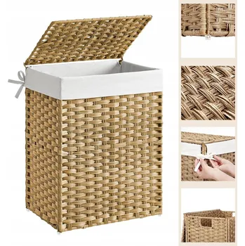 Koš na prádlo Volně stojící koš na prádlo Songmics 90 l, hnědý