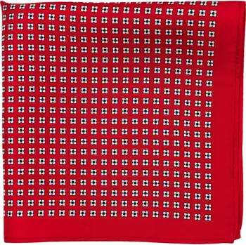 Šátek Bubibubi Červený hedvábný kapesníček do saka Avola