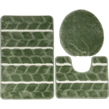Koberec Sada koupelnových koberečků FANO zelená / bílá
