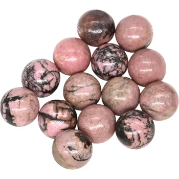 Sada 5 přírodních kuliček z růžovo-černého rodonitu 16 mm Korálky pro výrobu šperků Minerální kameny na náramky Dekorace