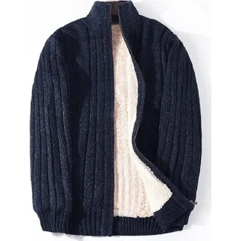 Pánský svetr Pánský chlupatý svetr F246 tmavě modrá L