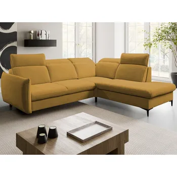 Sedací souprava Rohová sedačka Glow, žlutá látka, pravý roh
