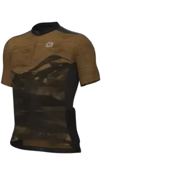 cyklistický dres Alé Mountain Off Road Gravel pánský cyklistický dres krátký rukáv Brown vel. M