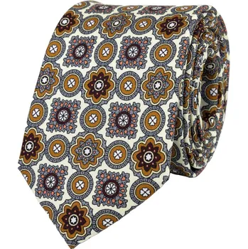 Kravata Bubibubi Krémová hedvábná kravata Alba