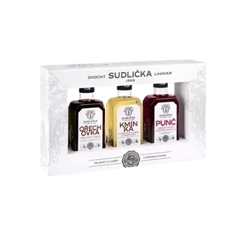 Sudlička tradičně dárkové balení Ořechovka + Kmínka + Punč