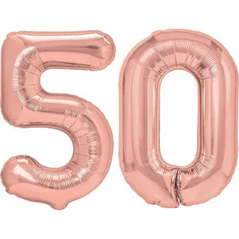 Balónek Fóliové balónky číslo 50 růžové zlato, 100 cm