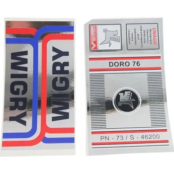 samolepka SAMOLEPKY nálepka obtisk PRO ROMET WIGRY, sada 2 ks, chromované