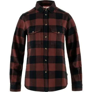 Dámská košile dámské košile s dlouhým rukávem FJÄLLRÄVEN Övik Heavy Flannel Shirt W Dark Navy-Maroon - XL