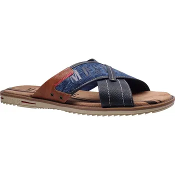 Pánské pantofle Letní obuv pro volný čas-pantofle, Mustang, tmavě modrá: Modrá Syntetika 33 50 G - standardní šíře (26896-26899)
