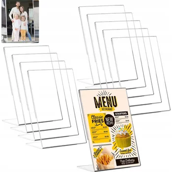 10 KS STOJAN NA CENU POPIS LETÁK A4 VERTIKÁLNÍ STOJAN EKSPOZITOR Akrylové Sklo