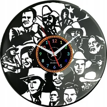 Hodiny Nástěnné Hodiny s Motivem Country Zpěváků - Vinylová Deska, Moderní Dekorace, Ideální jako Dárek