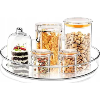 OTOČNÝ ORGANIZÉR 360° DO KUCHYNĚ, PODNOS NA KOŘENÍ A SKLENICE, BEZ BPA