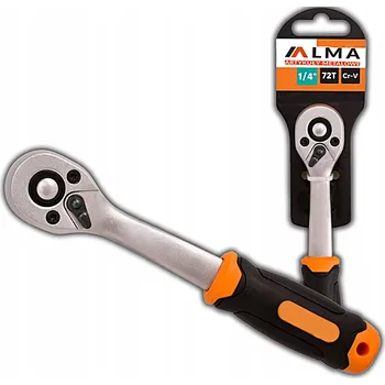 Klíč Ráčna klíč 1/4" 72 zubů/kroků OCEL CrV 6140 Protiskluzová rukojeť