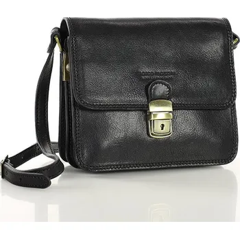 Kabelka Prémiová čtvercová kožená taška Florence bag Barva: Černá