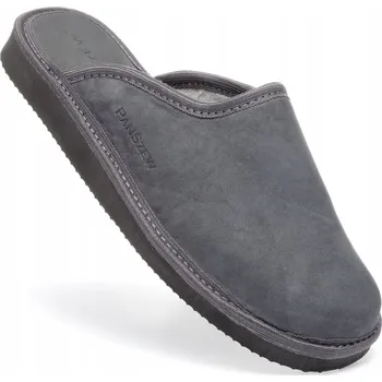 Pánské pantofle Pánské kožené Papuče , Klasické nubukové domácí pantofle 40-46 PanSzew