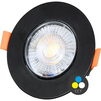 Ecolite ZITA-CCT 3/5/7W černá kulatá výklopná bodovka 560lm LED-YL201/7W/CCT/CR