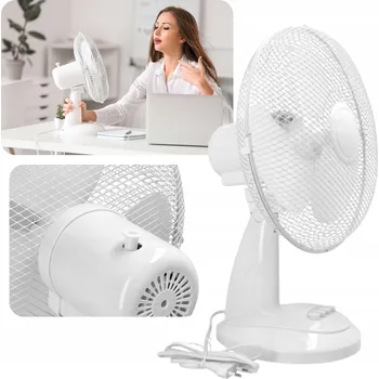 Domácí ventilátor Stolní ventilátor HUW Stojací ventilátor na stůl 30W bílý