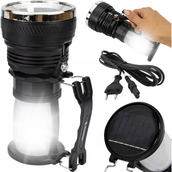 IP kamera MOCNA LATARKA SZPERACZ AKU PANEL SOLARNY LED LEFLEKTOR 4V1 3W + 10W POWERBANKA