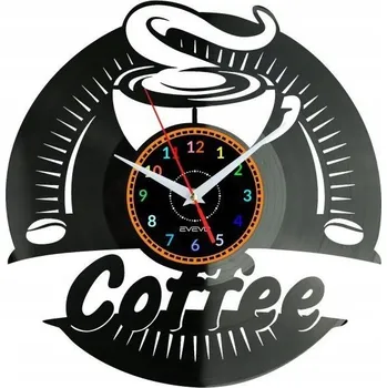 Hodiny Coffe Time Nástěnné Hodiny Vinylová Deska Moderní Dekorativní U