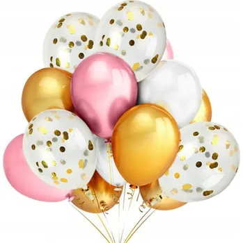 Balónek SADA Narozeninové BALÓNKY Metalické Konfety x15 35cm