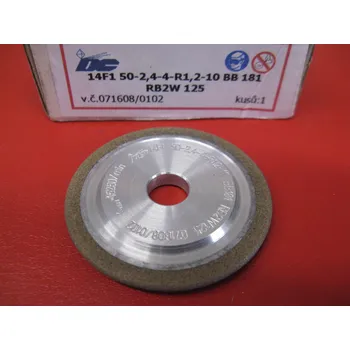 Brusný kotouč CBN brousící kotouč obvodový radiusový 14F1 50X2,4X4/R1,2-5-10 BB181 RB2W 125