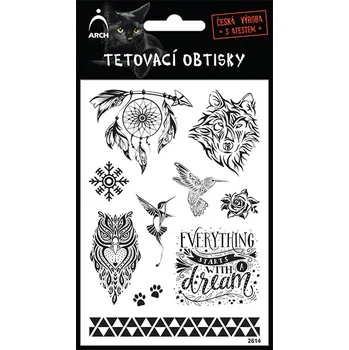 Tetování Tetovací obtisky černé, dočasné - Lapač snů