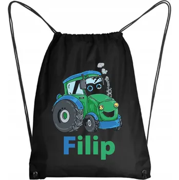 Školní batoh Školní Vak/Batoh na Tělocvik do Školky Školy s Traktorem + JMÉNO 4