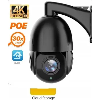 Bezpečnostní kamera IP kamera + WIFI PTZ 4K 8MP POE Venkovní kovové pouzdro, 30x zoom