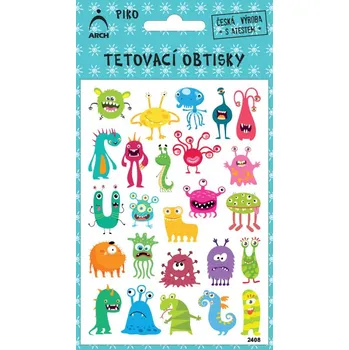 Odstranitelné tetování Dětské piko tetovací obtisky - MONSTERS