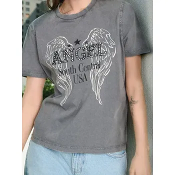 Sinsay - Tričko se sepraným efektem - šedá - 356FK-90X - 356FK-90X-L