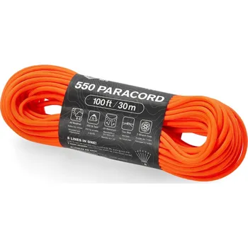 Lano Pomocná šňůra Atwood Rope MFG 550 Paracord 30 m - neon orange