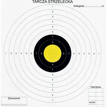 Terč na sportovní střelbu Kontrastní vzduchovkový terč papírový 14x14 cm 100 ks