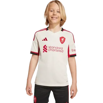 Dětský venkovní fotbalový dres Adidas Liverpool FC 25/26 béžový