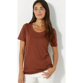 Dámské tričko Tričko s krátkými rukávy čokoládová 50